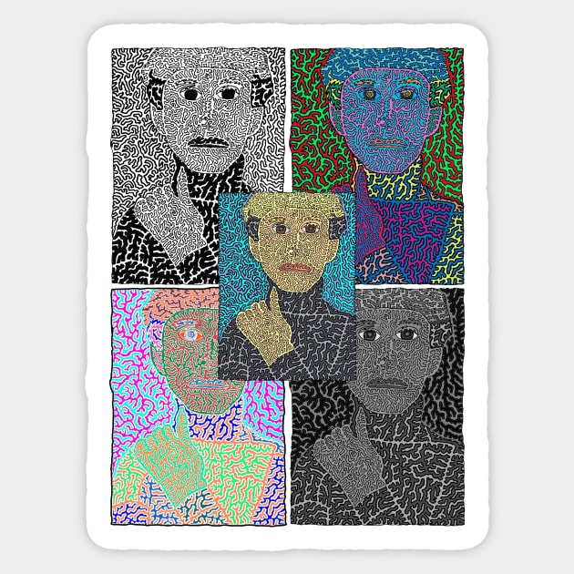 Andy Warhol - Montage Pop Art Style Sticker by NightserFineArts